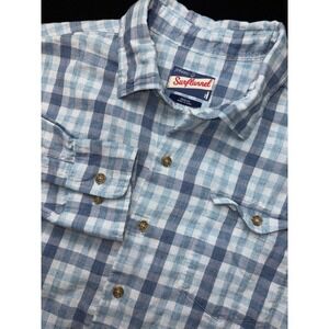 Johnnie O Shirt Mens Medium Plaid Lightweight Surflannel Flannel Button Gingham